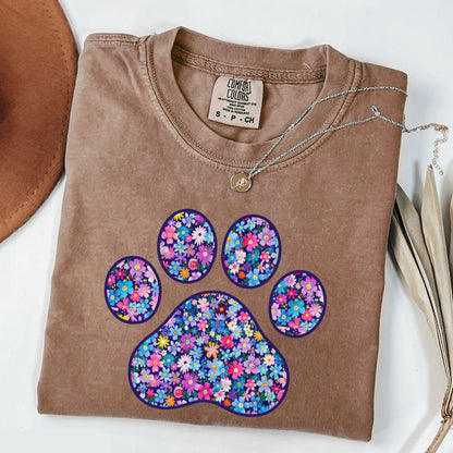 Floral Paw Print Shirt