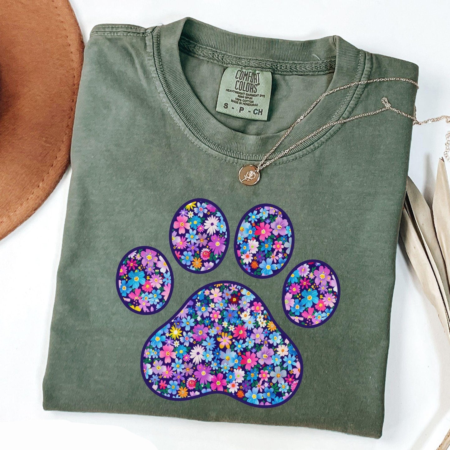 Floral Paw Print Shirt