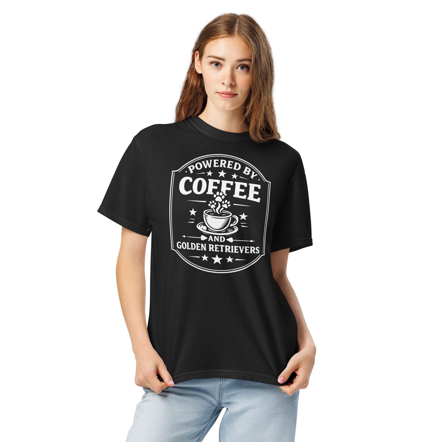 Powered by Coffee and Golden Retrievers Tee