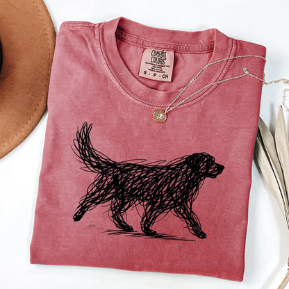 Abstract Dog Line Art Shirt