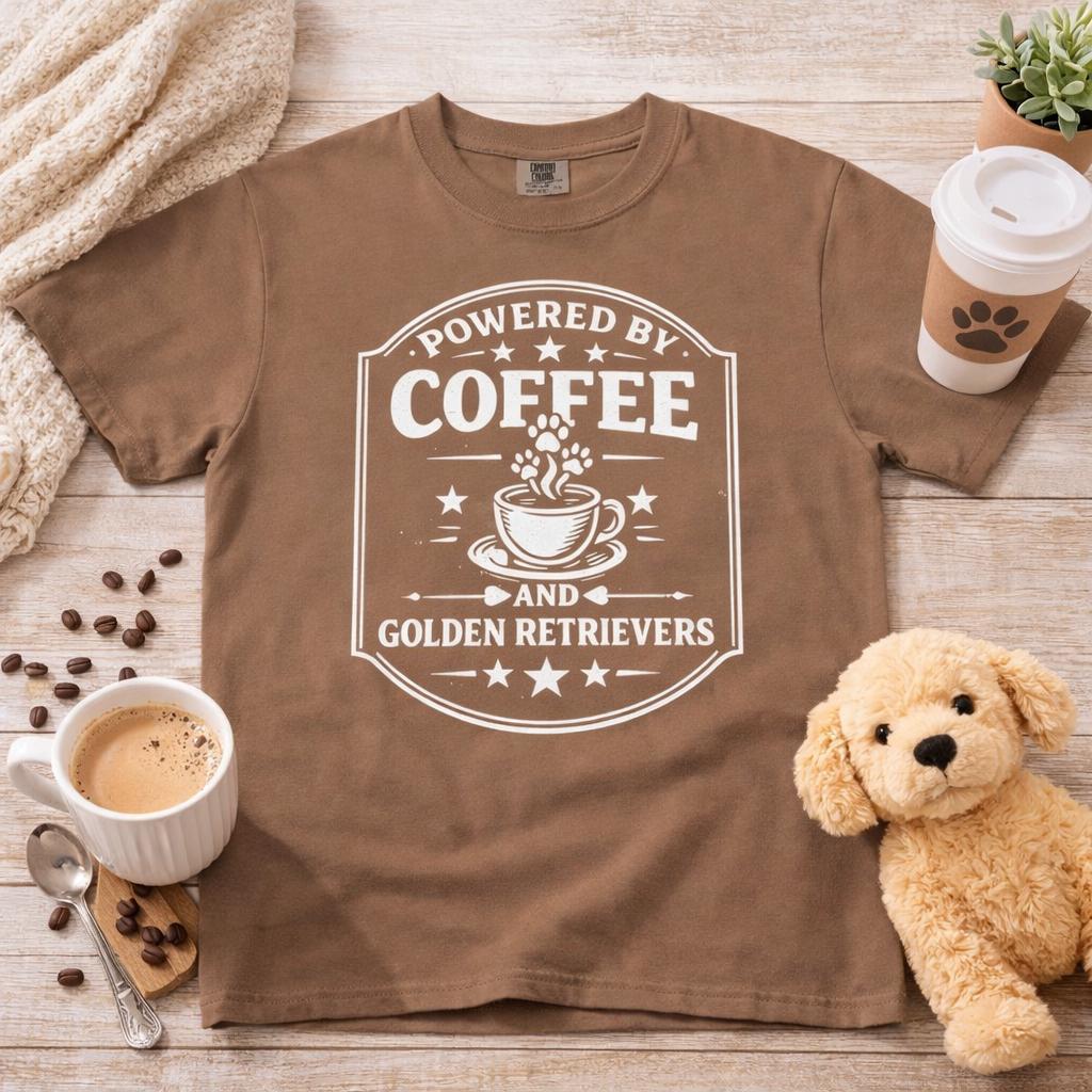 Powered by Coffee and Golden Retrievers Tee