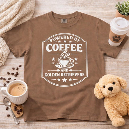 Powered by Coffee and Golden Retrievers Tee