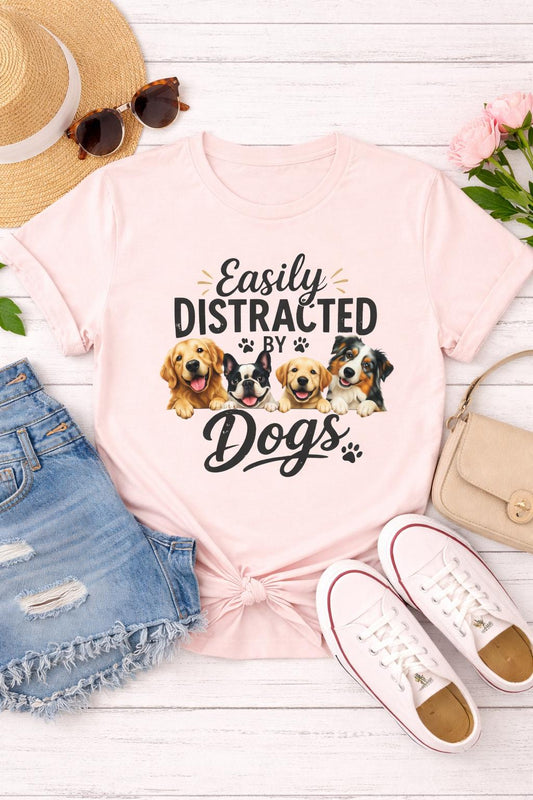 Easily Distracted by Dogs Graphic Tee