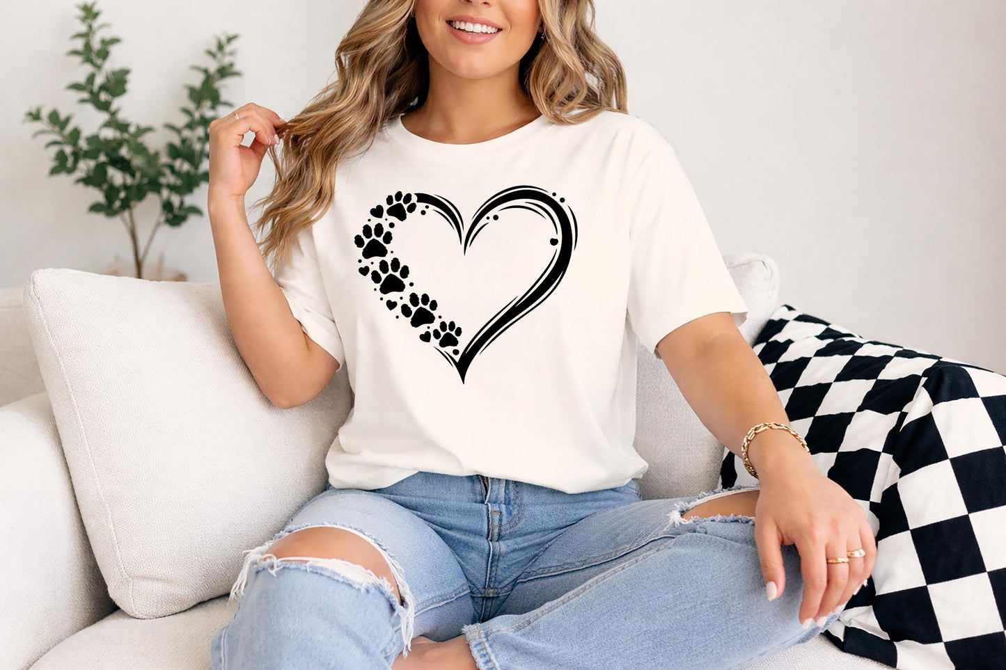 Paw Heart T Shirt V5