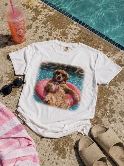 Golden Retriever Pool Float Shirt
