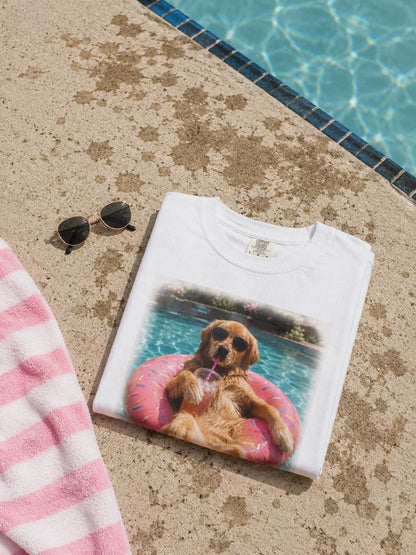 Golden Retriever Pool Float Shirt