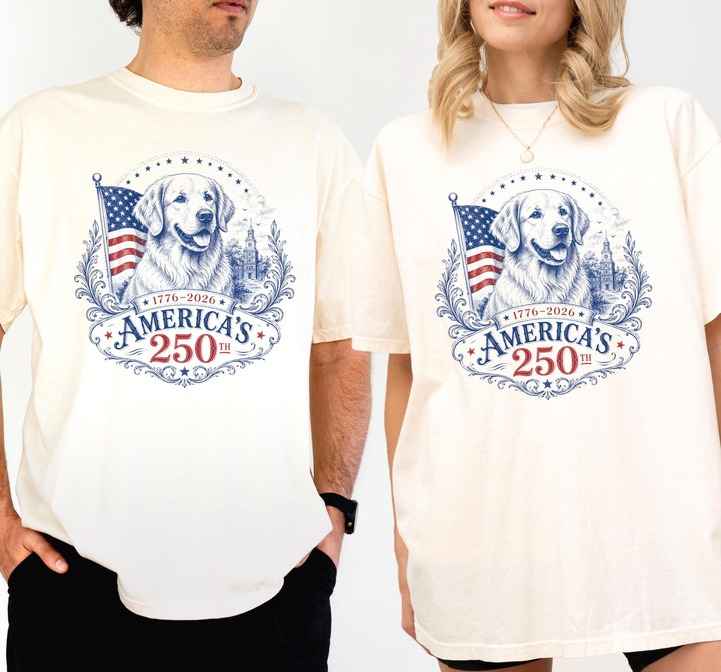 Golden Retriever America 250th Anniversary Shirt